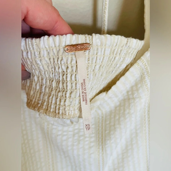 NWOT Free People Gigi Blouson Sleeve Tunic in Cream w/Tie-Back Size: XS MSRP:$98 - Picture 5 of 7